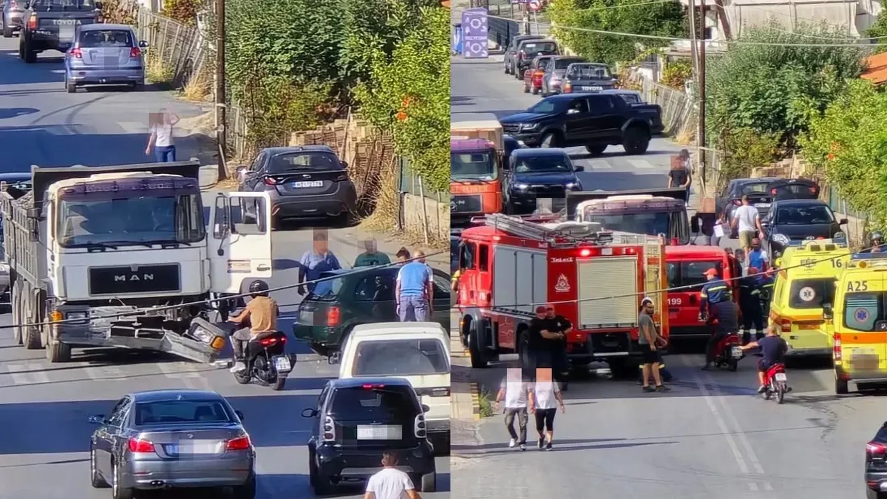 Ηράκλειο: Στο Βενιζέλειο η γυναίκα που εγκλωβίστηκε μετά το τροχαίο - Δείτε φωτογραφίες